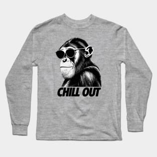 Chimpanzee chill out Long Sleeve T-Shirt